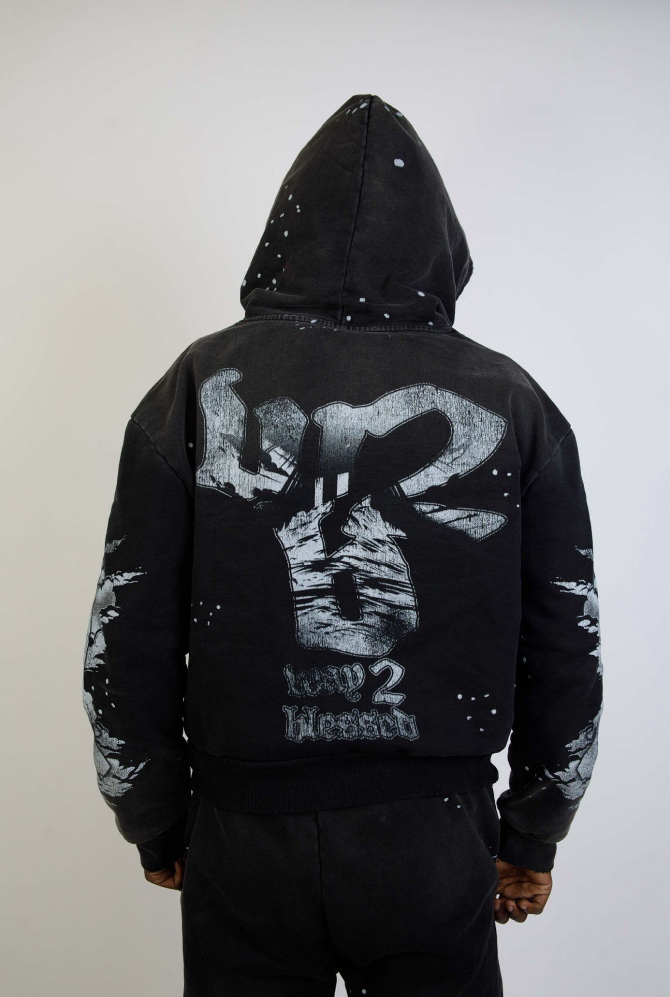 "Blessed" Prayer Hand Monk Hoodie